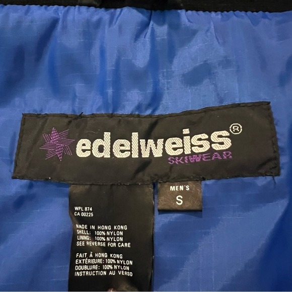 VTG 80/90s Edelweiss Skiwear Full Zip Ski Parka Jacket Coat Men S Blue Black - Picture 9 of 10
